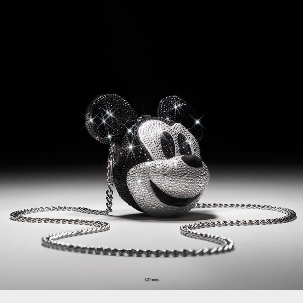 Aldo Black and Silver Mickey Mouse Crossbody Bag